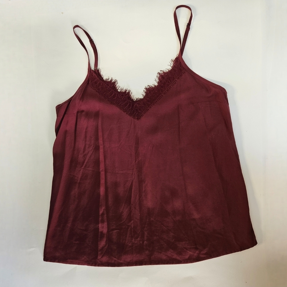 Abercrombie & Fitch Burgundy Lace Cami Tank Top Size S Y2K